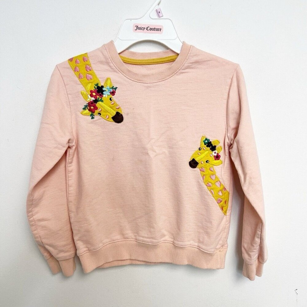 Children's Sweatshirts With Giraffes Flowers Kids Clothes Girls So 5-6Y Cotton